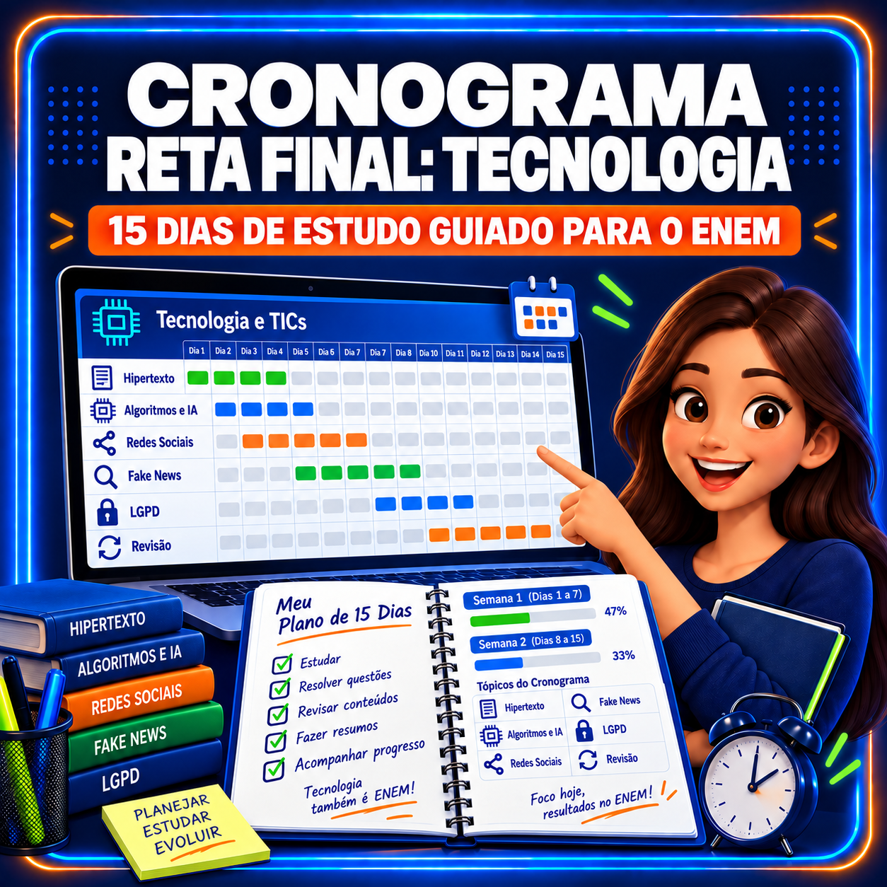 Bônus #3 - Cronograma Reta Final TICs ENEM